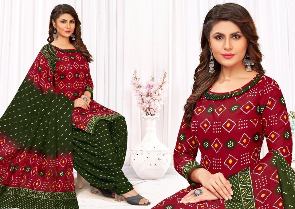 Bandhej Patiyala Vol 06 Cotton Dress Material Catalog